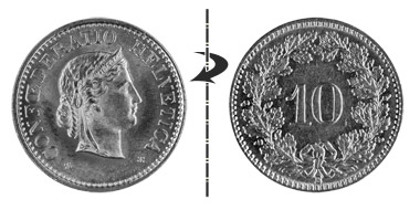 10 centimes 1960, Normal position