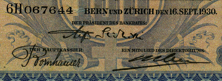 100 Franken, 1930