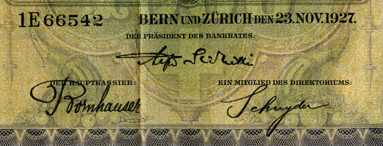 1000 Franken, 1927