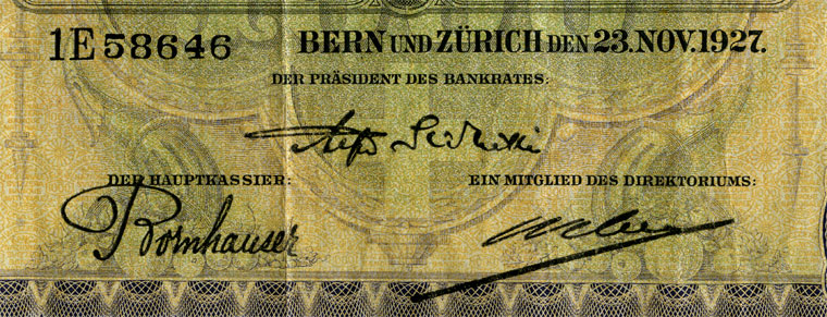 1000 Franken, 1927