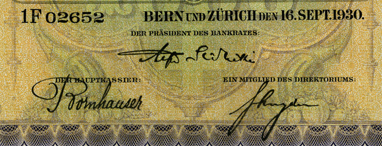 1000 Franken, 1930