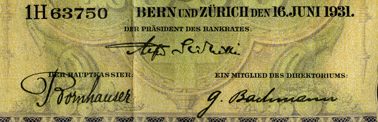 1000 Franken, 1931
