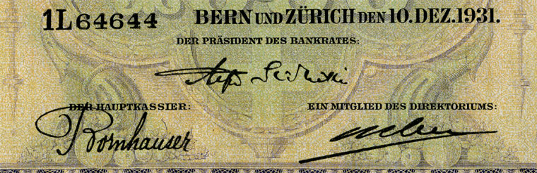 1000 Franken, 1931