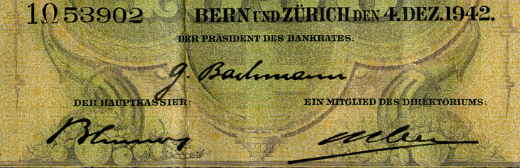 1000 Franken, 1942