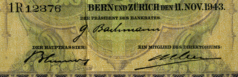 1000 Franken, 1943