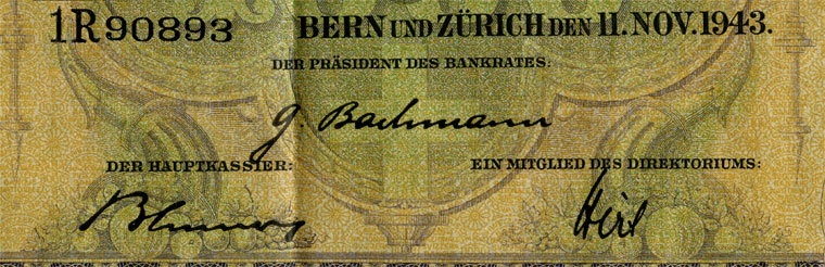 1000 francs, 1943