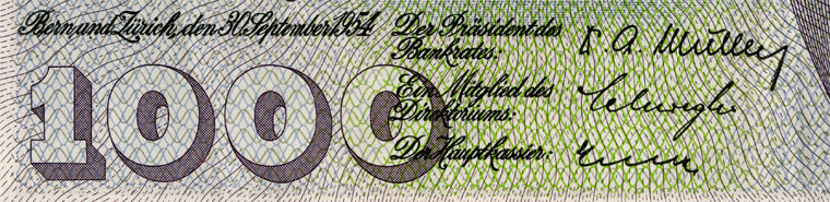 1000 Franken, 1954