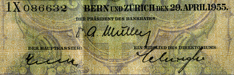 1000 Franken, 1955