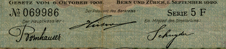 20 Franken, 1920