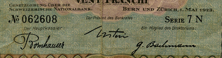20 Franken, 1923