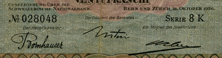 20 Franken, 1926