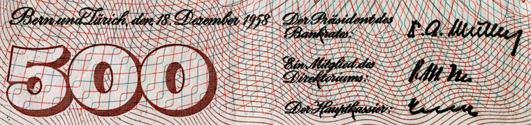 500 Franken, 1958