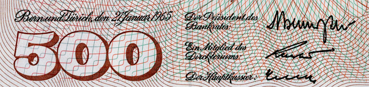 500 francs, 1965