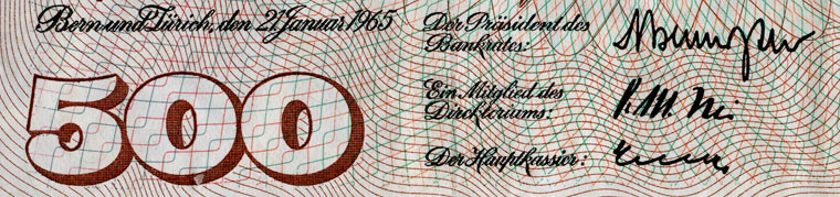 500 francs, 1965