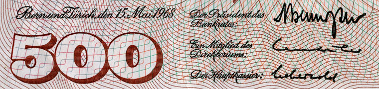 500 francs, 1968