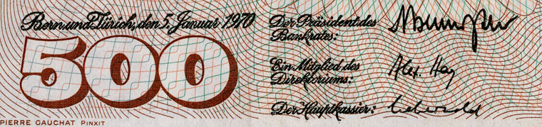 500 francs, 1970