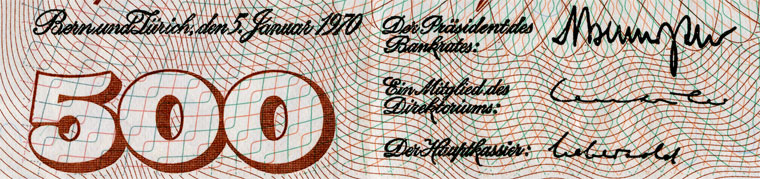 500 Franken, 1970