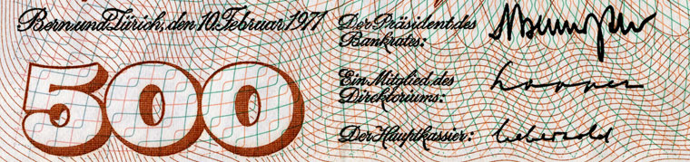 500 Franken, 1971