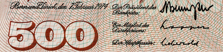 500 Franken, 1974